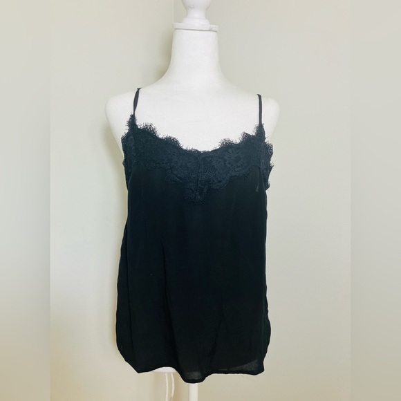 Abercrombie And Fitch Black Camisole Lace Size Medium Tank 90’s Y2K Viscose - Picture 1 of 7